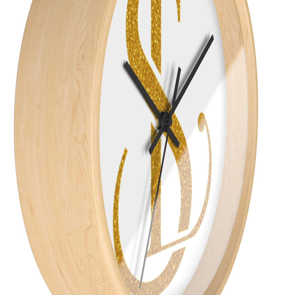 God Plans Wall Clock — Gold Monogram Religious Decorative Clock
