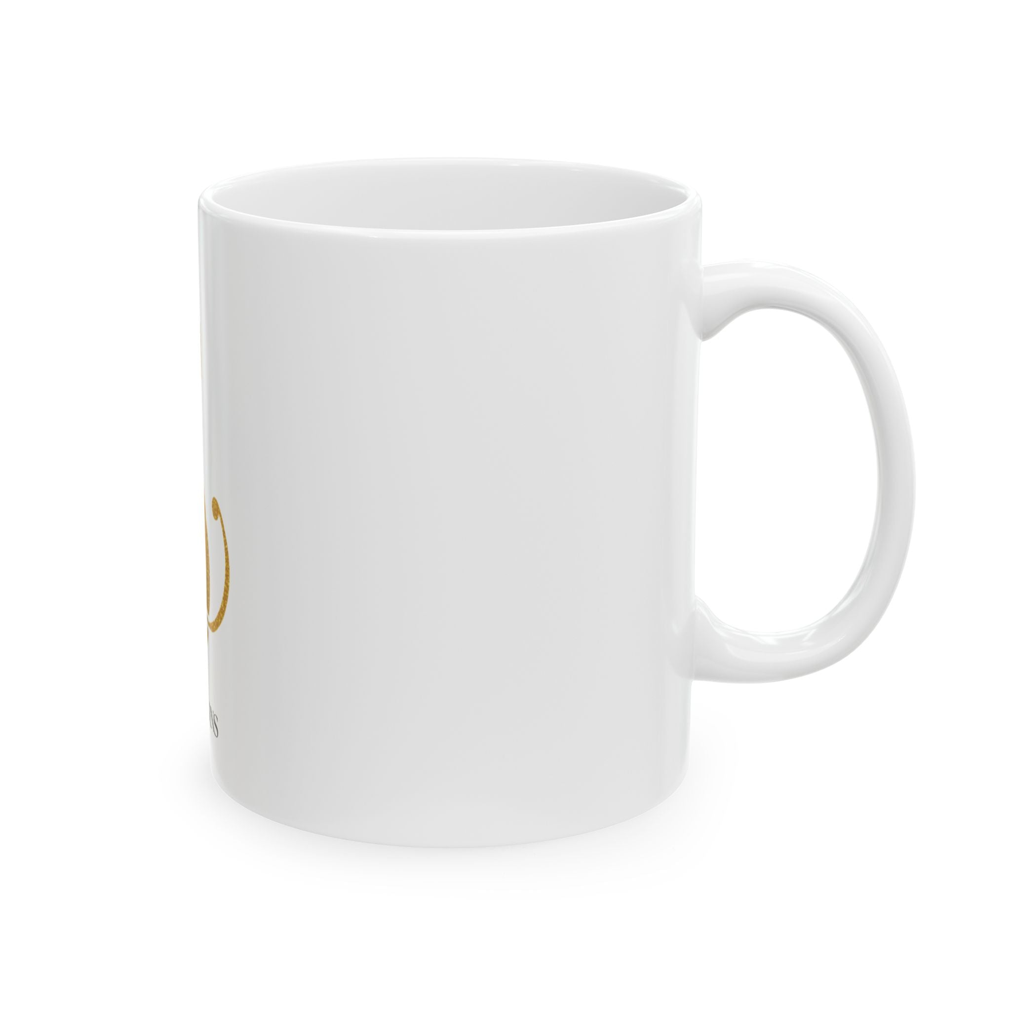 God Plans Gold Monogram Ceramic Mug – Custom Faith Gift (11oz, 15oz)