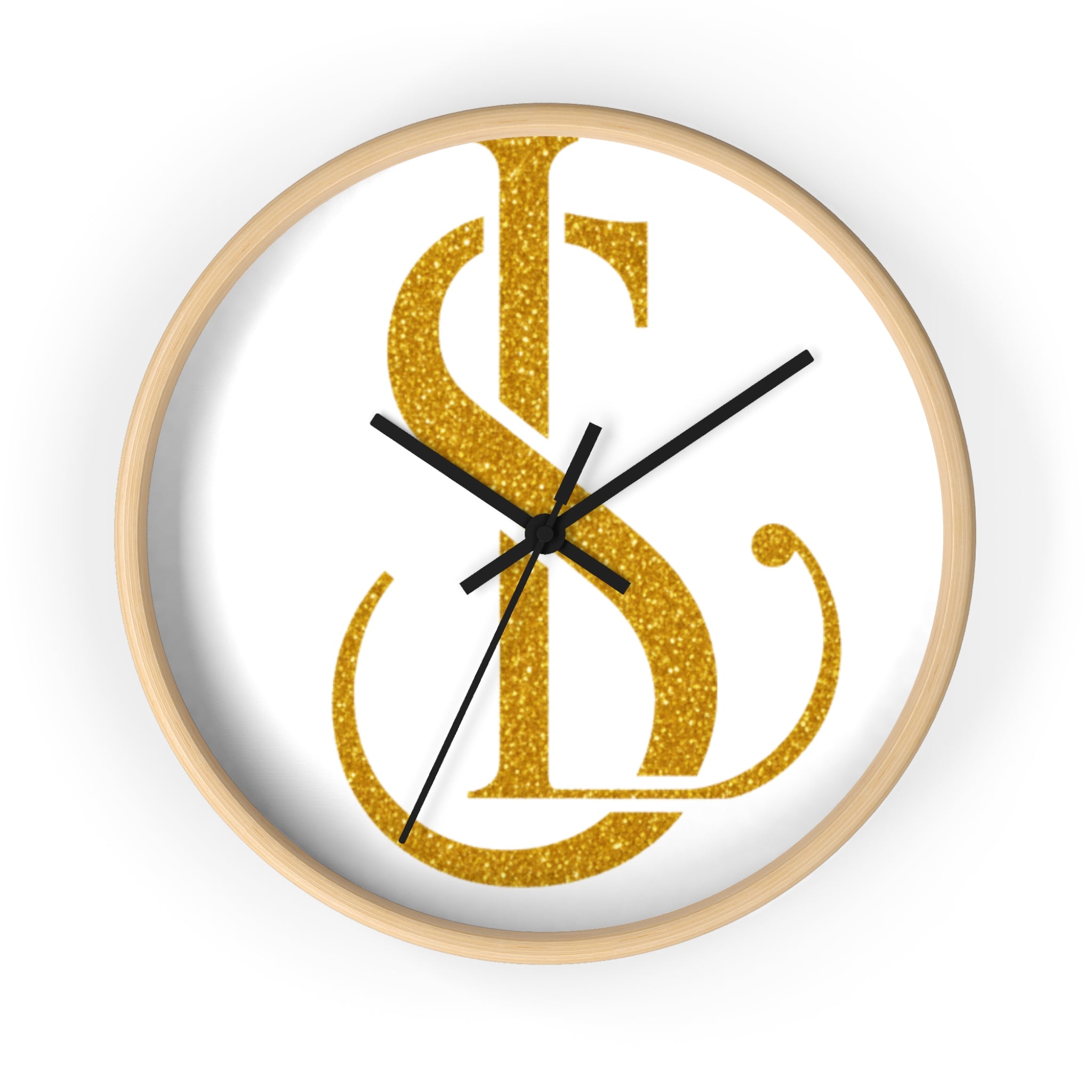 God Plans Wall Clock — Gold Monogram Religious Decorative Clock