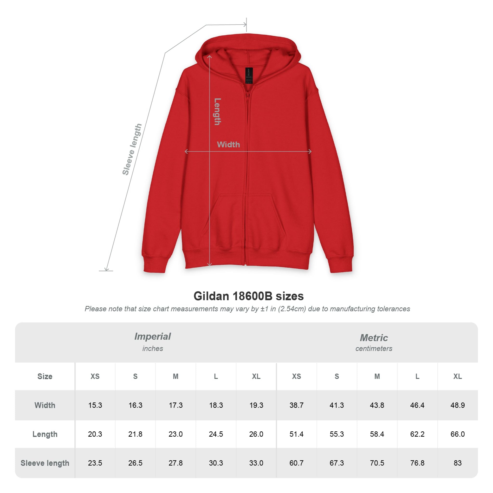 Youth Zipped Hoodie — Custom Your Design Printed Red Zip-Up