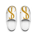 Monogram S Gold Script Women's Slippers — Cozy Indoor House Shoes