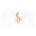 God Plans Gold Monogram Beach Towel – Faith-Inspired Gift