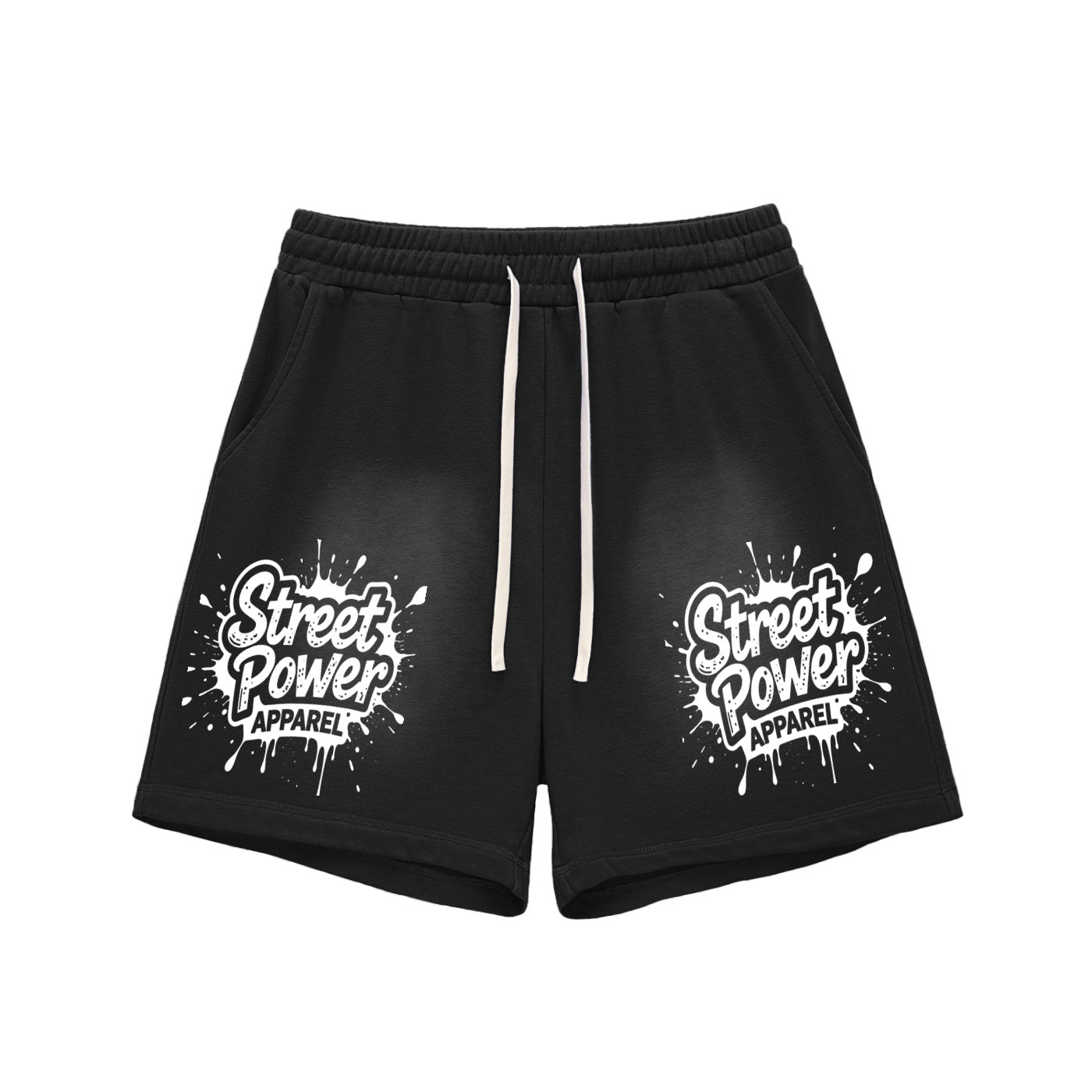Sun Fade Raw Edge Cotton Shorts