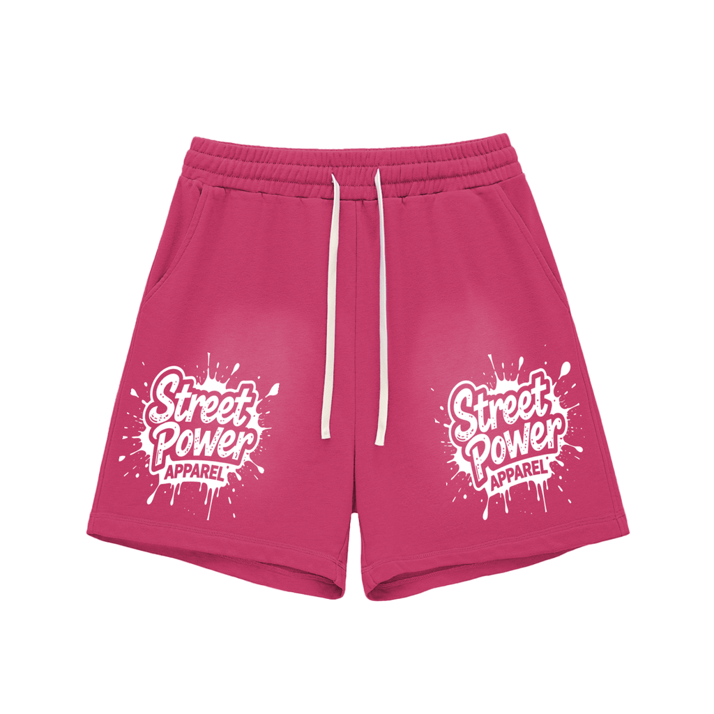 Sun Fade Raw Edge Cotton Shorts