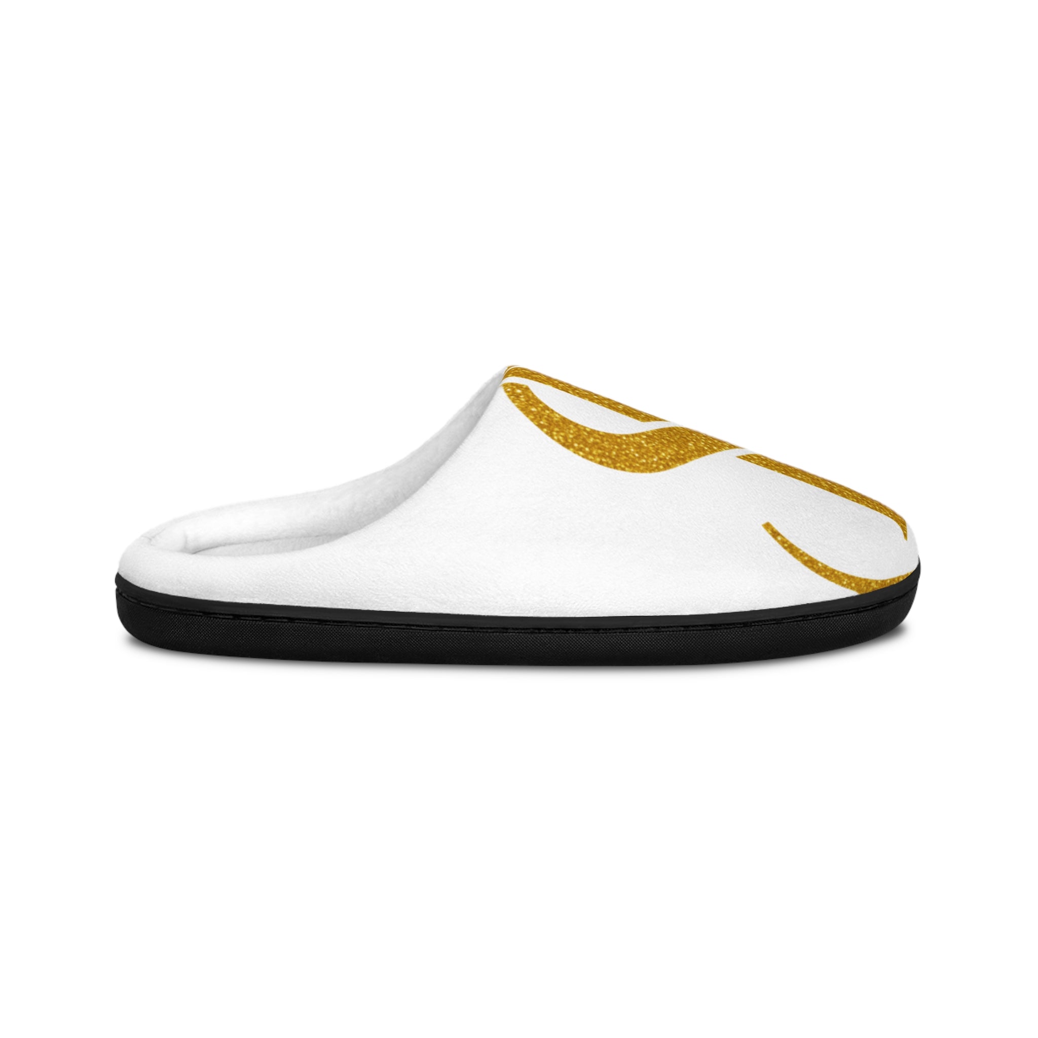 Monogram S Gold Script Women's Slippers — Cozy Indoor House Shoes