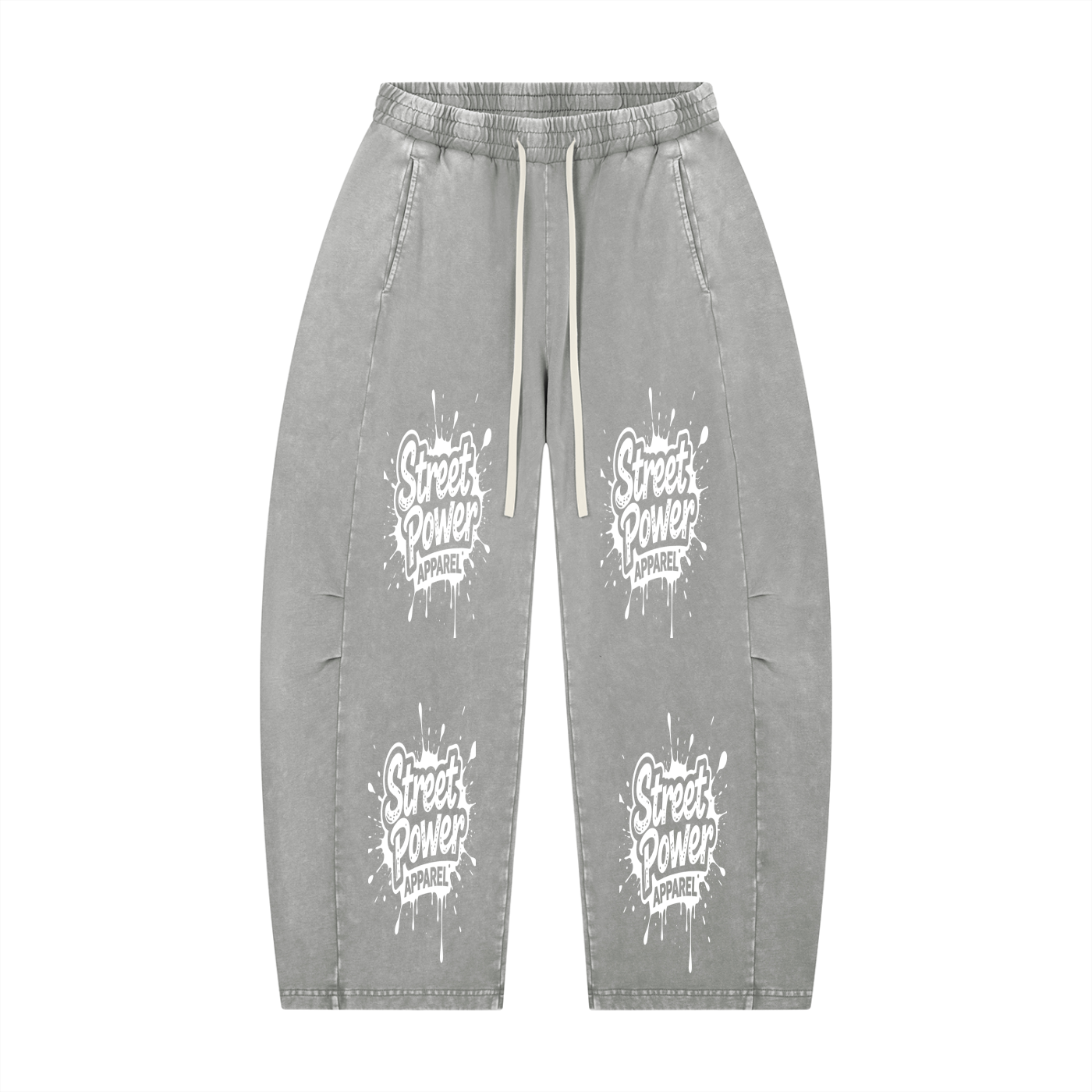 Unisex Mineral Wash Barrel Leg Pants
