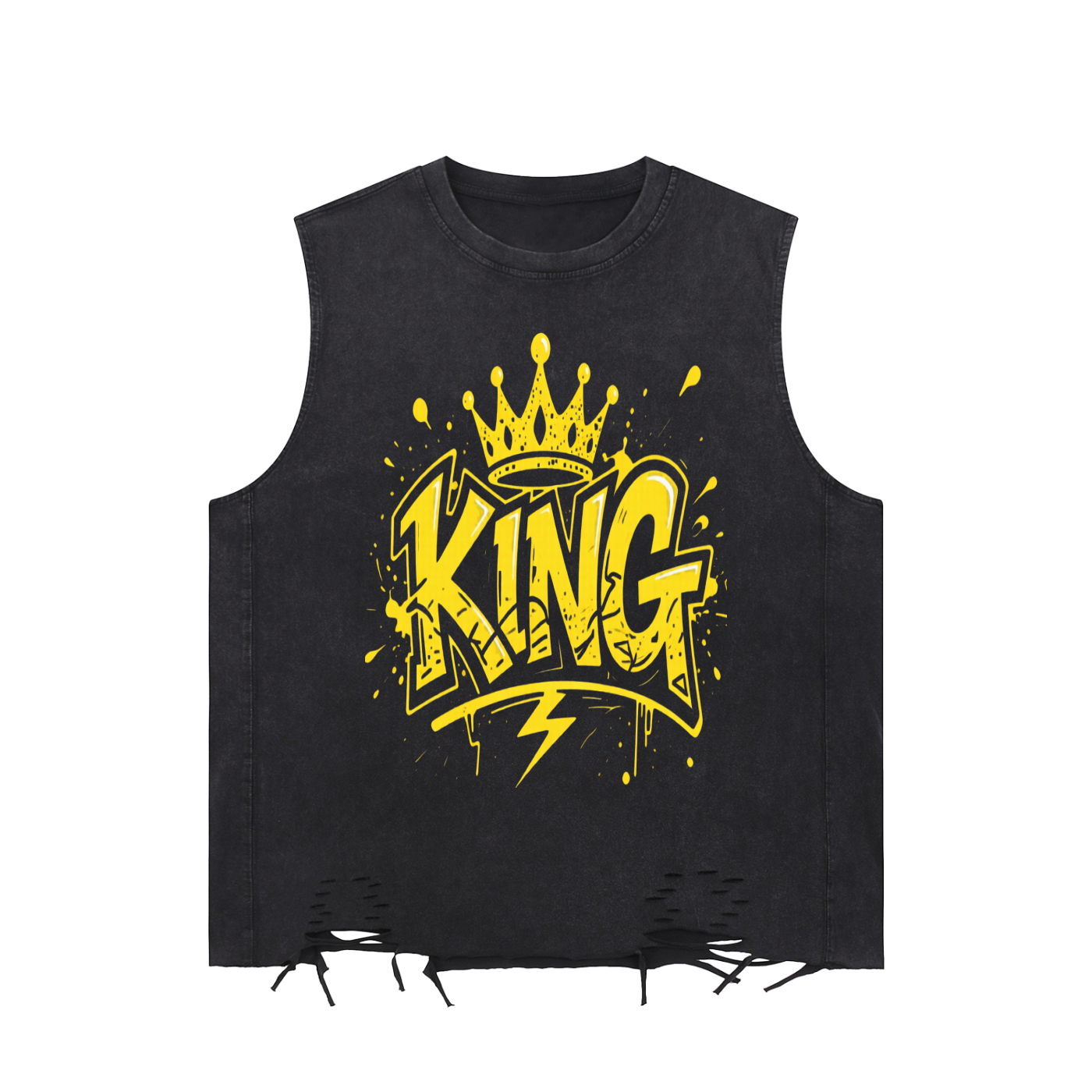 Snow Washed Raw-Hem Tank Top