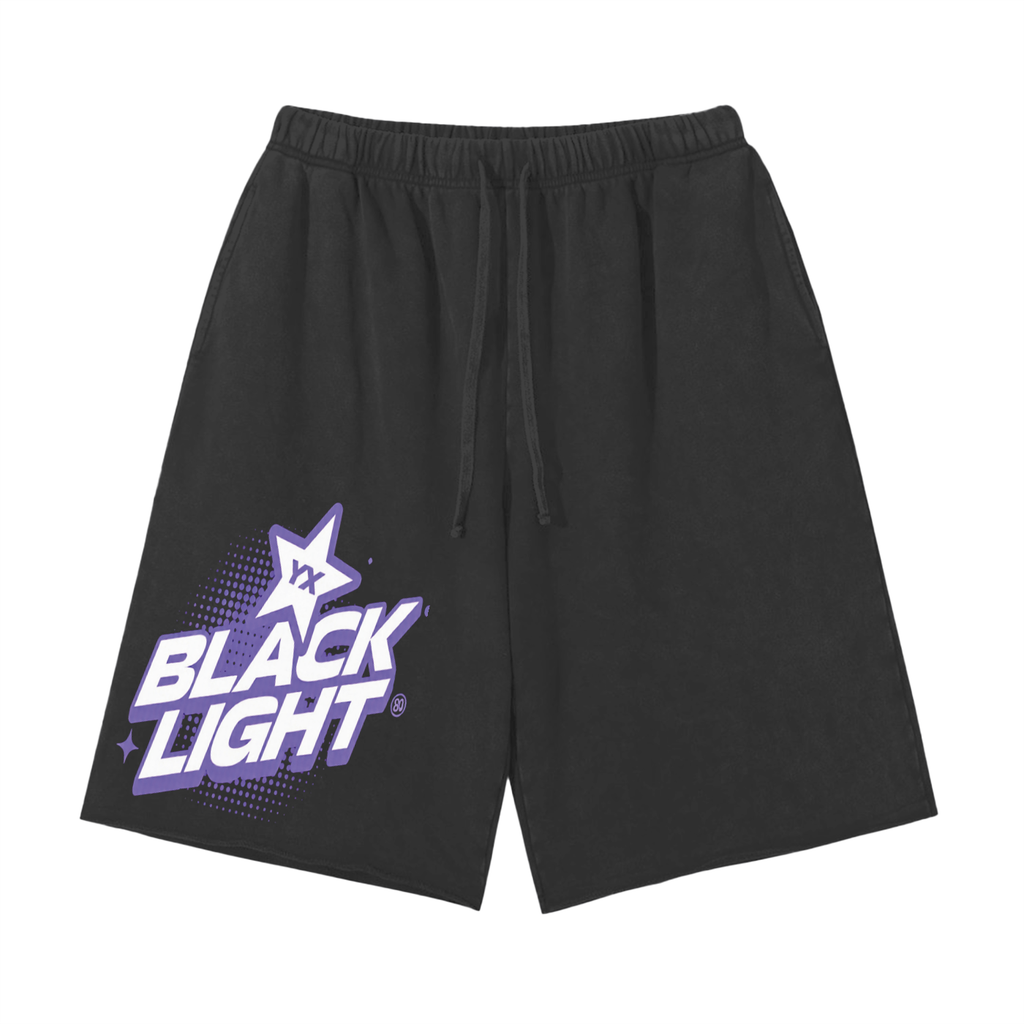 Snow Washed Raw Hem Shorts