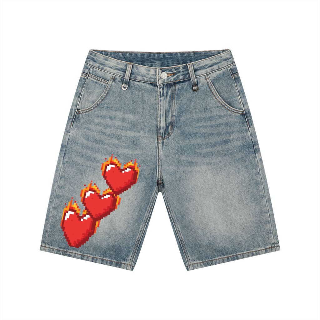 Men's Vintage Wash Denim Shorts