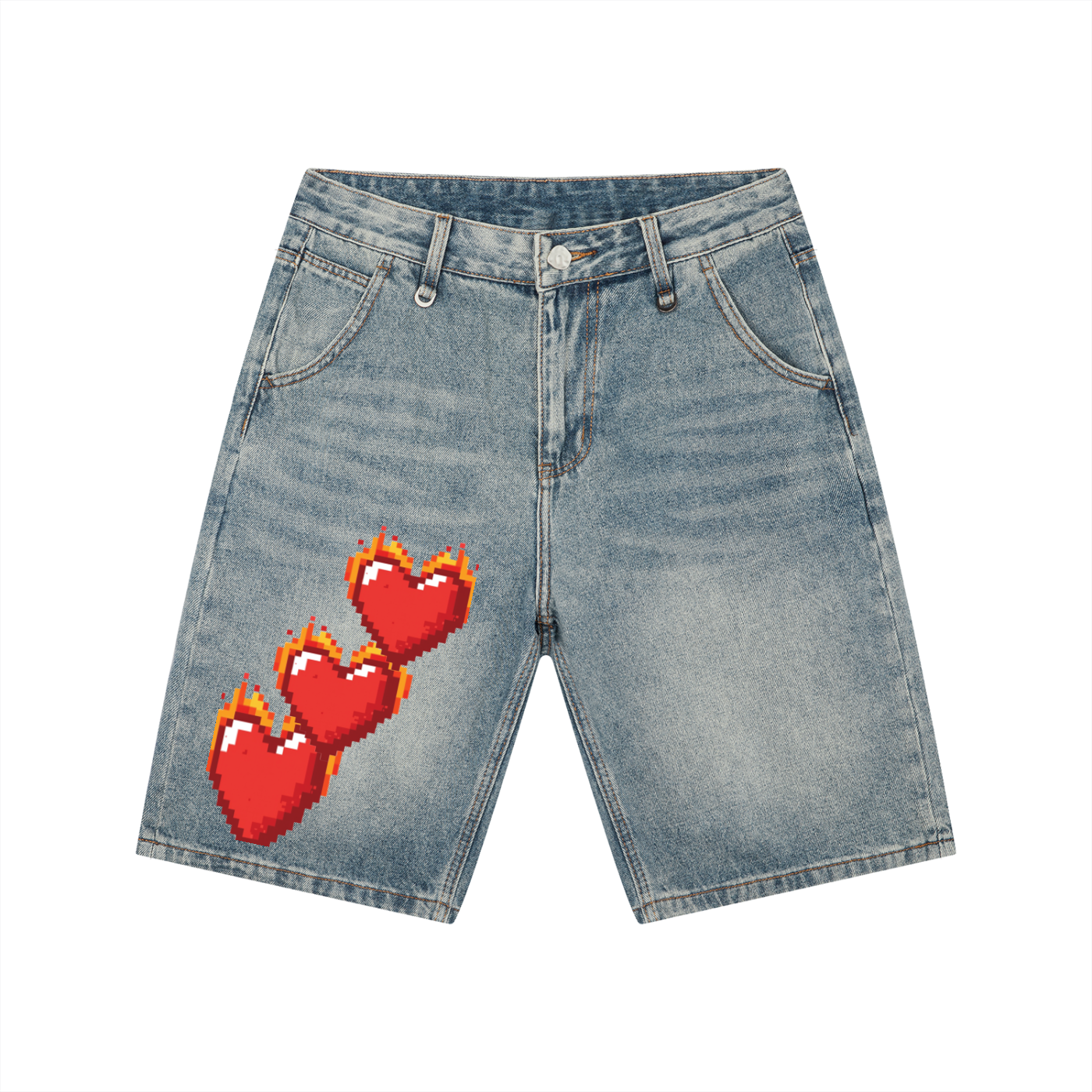 Men's Vintage Wash Denim Shorts