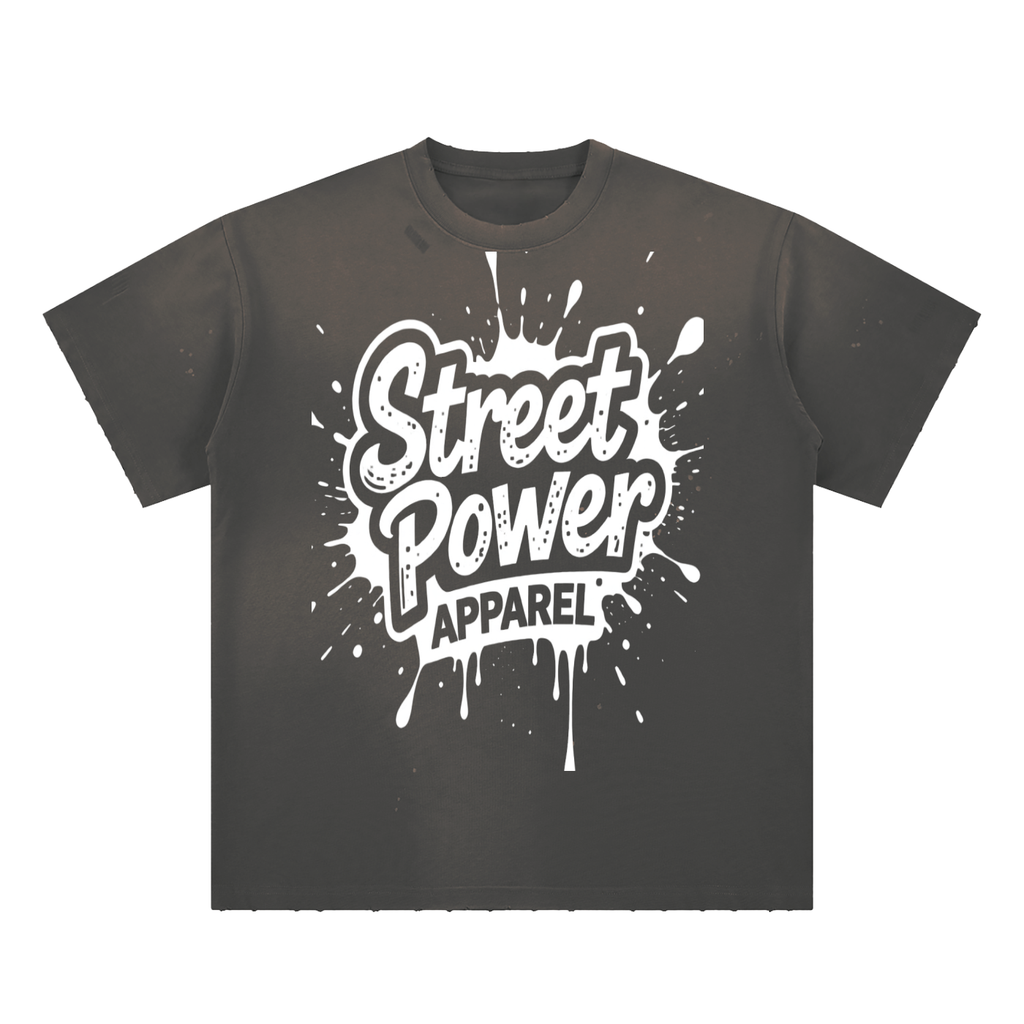 Hand-Frayed Sunfade Paint Splatter T-Shirt